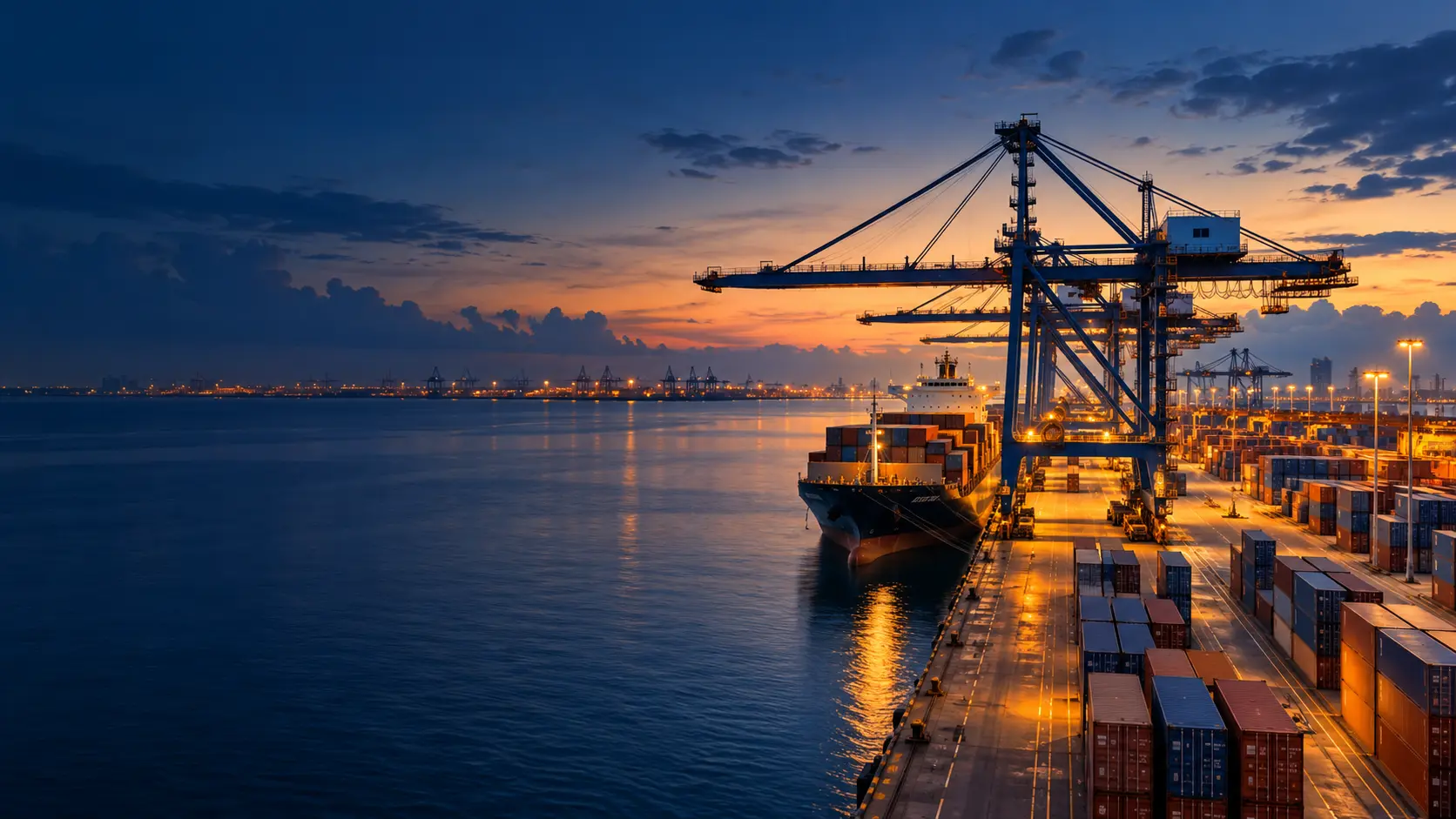 Container port representing international trade